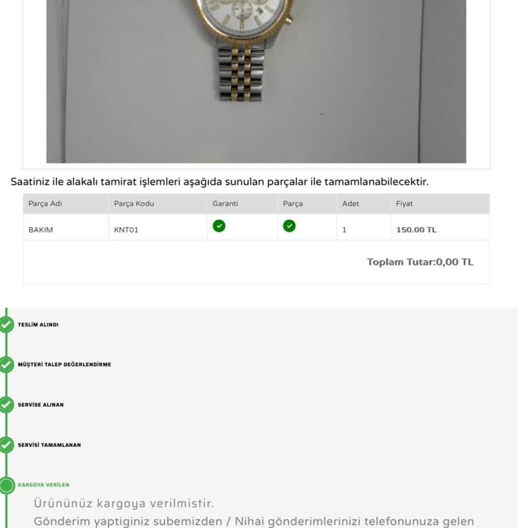 Sürekli Arızalanan Saat Ve Yetersiz Servis