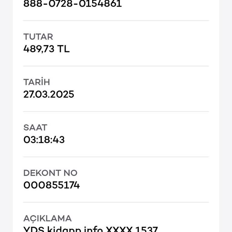 Kidapp. İnfo Onay Vermeden 489 TL Hesabımdan Çekmiş