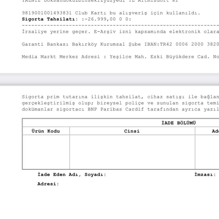 Yanıltıcı Sigorta Bilgilendirmesi