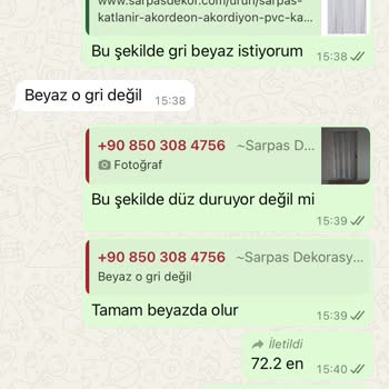 Akordiyon Kapı Siparişi Kargoya Verilmiyor