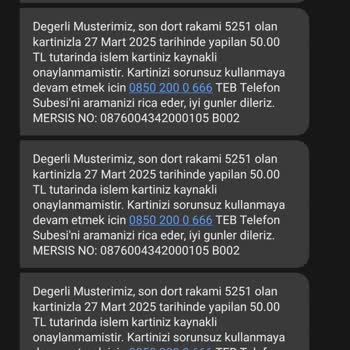 TEB Bankası'ndan Gece Yarısı Sürekli Gelen Yanlış SMS Sorunu