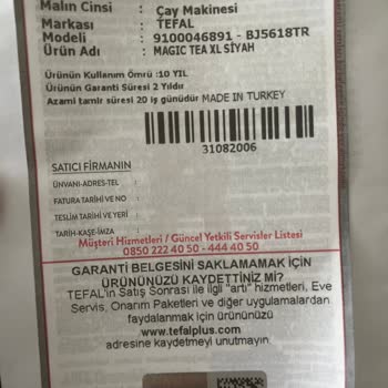 Tefal Çay Makinesi Tamir Sonrası Çiziklerle Geri Geldi