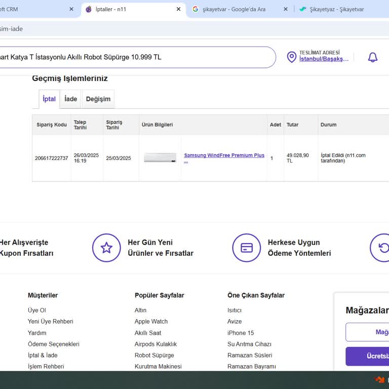 N11.com'da Fiyat Güncellemesi Ve İptal Şoku