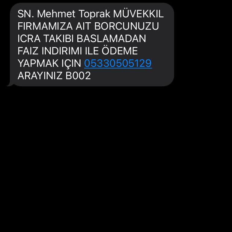 Yanıltıcı Borç Mesajı Ve Sahte İcra Takibi