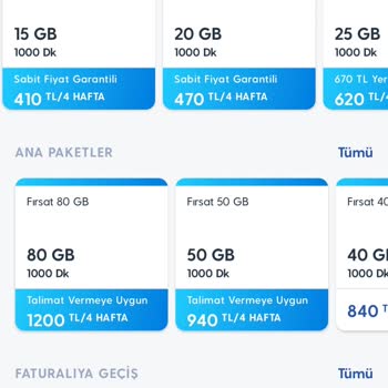 Faturasız Hat Paket Sorunu