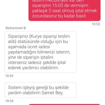 Teslim Edilmeyen Sipariş Ve İptal Sorunu
