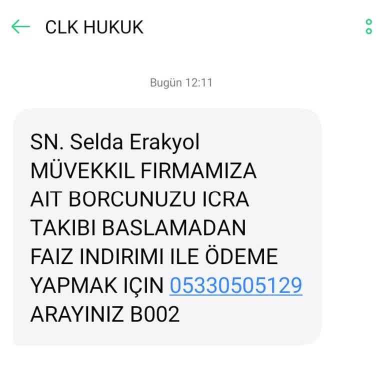 Yanlış Borç İddiası Ve Tehditkar Mesajlar