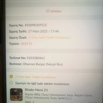 Soğuk Gelen Sipariş Ve Kötü Müşteri Hizmeti