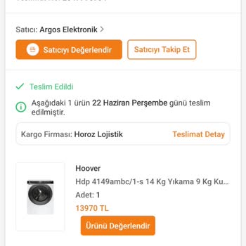Hoover Çamaşır Makinesi Tambur Kanatçıkları Kırıldı