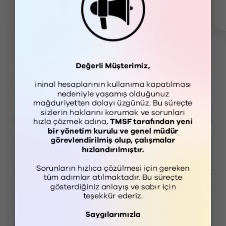İninal Uygulaması Kapanınca Mağduriyet Yaşadık