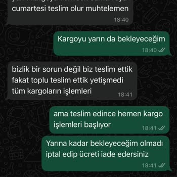 Siparişler Kargoya Verilmedi İade Talep Ediyorum