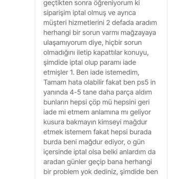 Hepsiburada'da Fiyat Hatası Sebebiyle İptal Edilen Sipariş