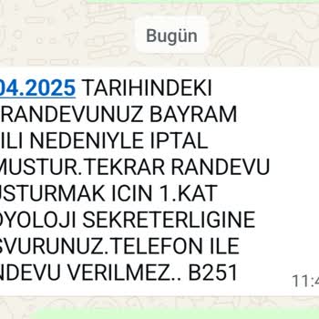 Bayram Tatili Nedeniyle İptal Edilen Randevu Sorunu