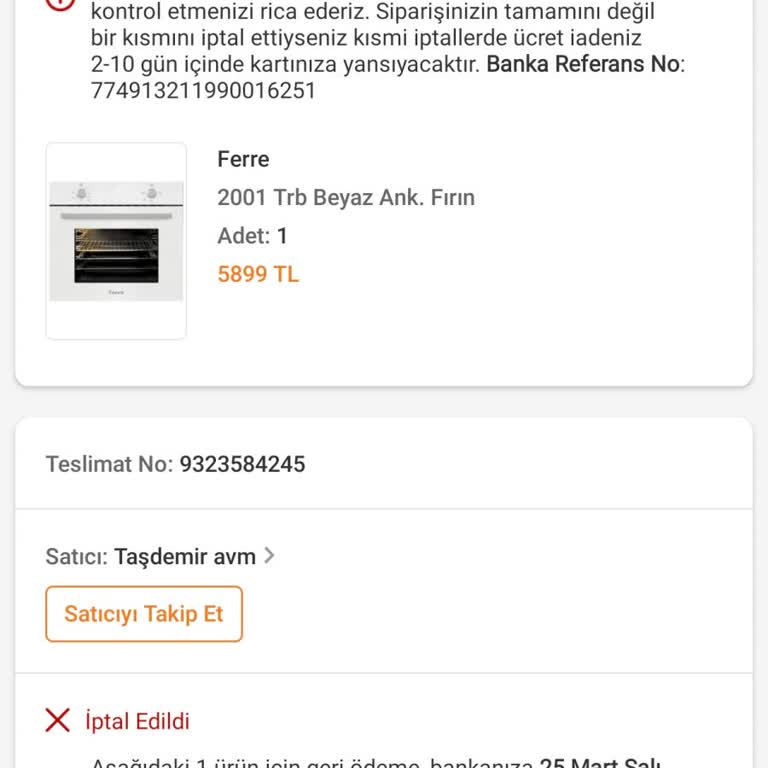 Yanlış Ürün Siparişi Sonrası Para İadesi Sorunu