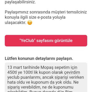 Yeclub Puanları Ve Kuponlar Kayboldu!