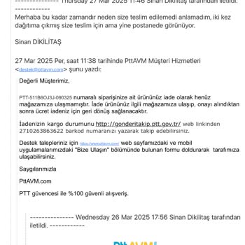 Epttavm'den Alınan LED Avize İade Sürecinde Sorunlar