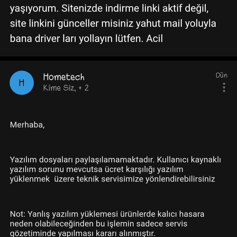 Hometech Laptop Sürücüleri Erişilemiyor Ve Müşteri Hizmetleri Hayal Kırıklığı