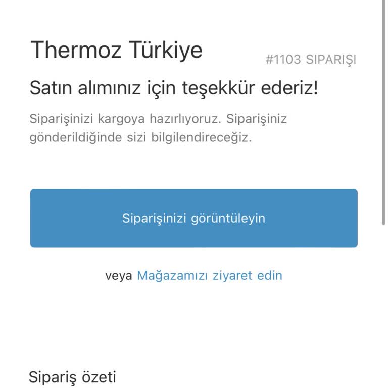Thermoz'dan Sipariş Sonrası Sessizlik