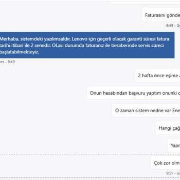 Lenovo Garanti Süresi Sorunu Ve Müşteri Hizmetleri Yanıtı