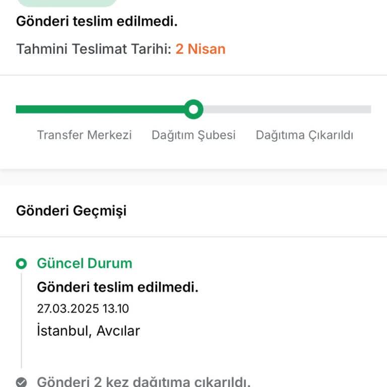 Aras Kargo Kargom Adresime Gelmeden Şubeye Geri Döndü
