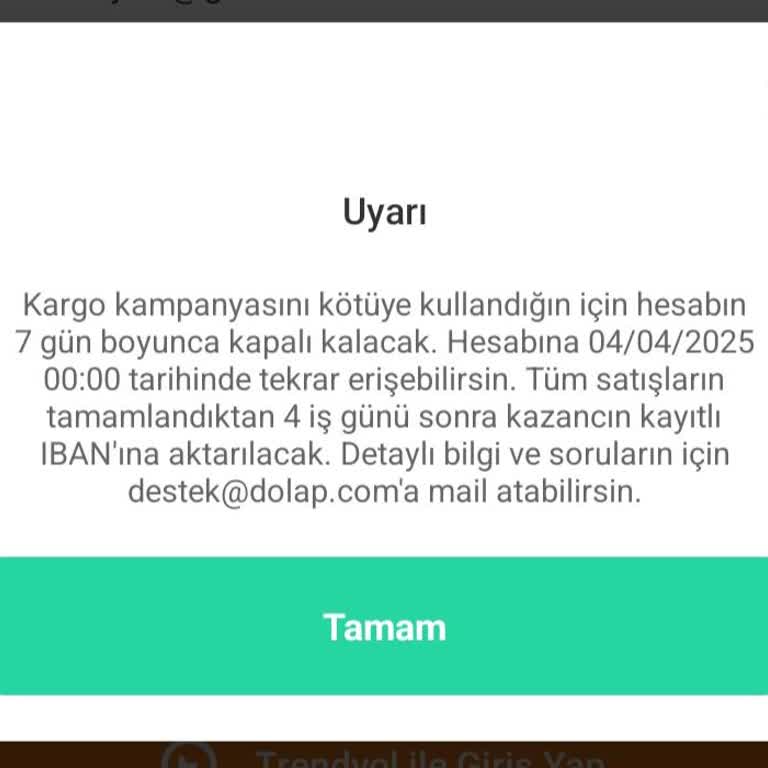 Dolap Hesabım Haksız Yere Askıya Alındı
