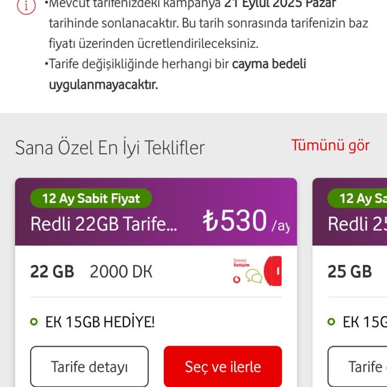 Vodafone'da Tarife Düşürme Zorluğu Ve Mağduriyet