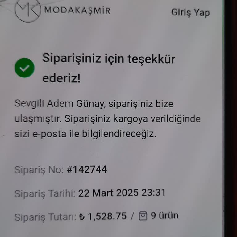 Moda Kaşmir'den Sipariş Sorunu Ve Müşteri Hizmetleri Hayal Kırıklığı