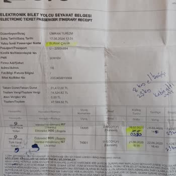 Kolombiya Uçuşumda Yaşadığım Sorun Ve Mağduriyet