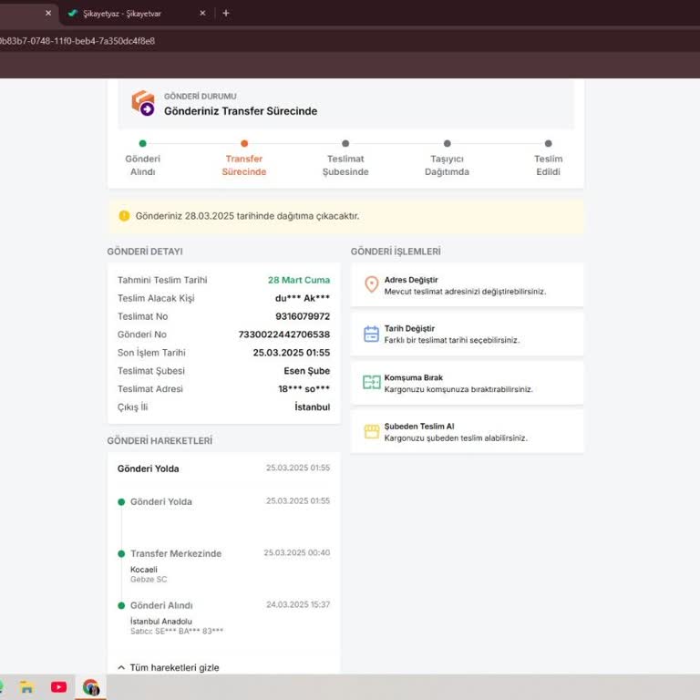 Trendyol Express İle Ürünler Gebze'de Takılıp Kalıyor