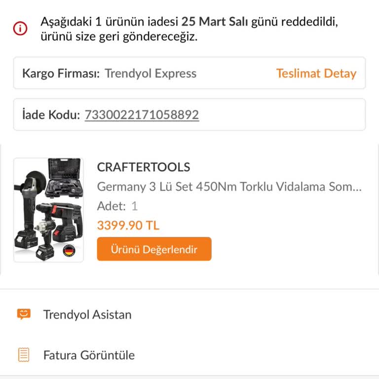 Trendyol'da Arızalı Ürün Ve İade Sorunu