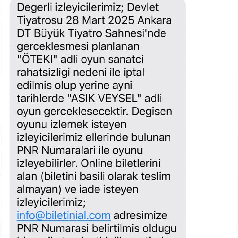 Tiyatro Bilet İptali Ve Profesyonellik Eksikliği