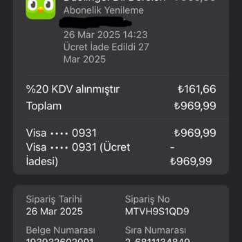 Yanlışlıkla Alınan Üyelik İçin İade Sorunu