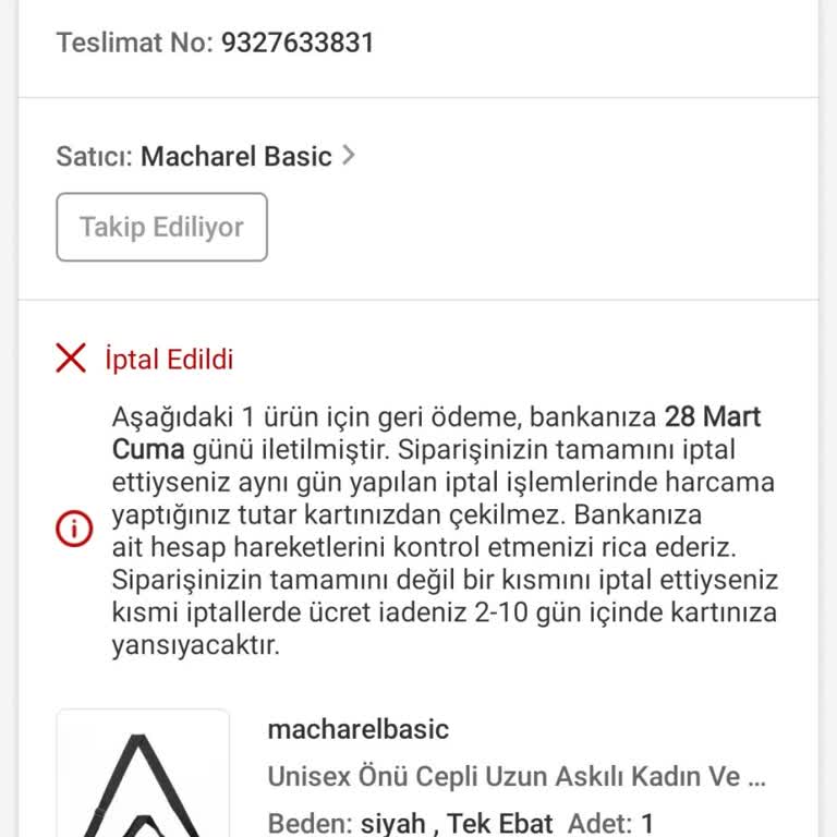 İptal Edilen Ürünün Para İadesi Bekleniyor: Müşteri Mağduriyeti