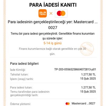 İade Edilmeyen Sipariş Tutarları Ve Geciken İadeler