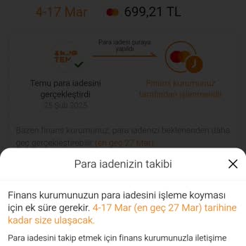 İade Edilmeyen Sipariş Tutarları Ve Geciken İadeler