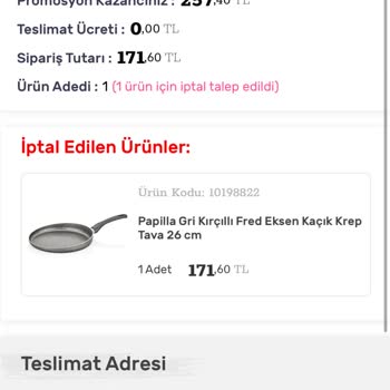 Ürün İptali Ve Bilgilendirme Eksikliği