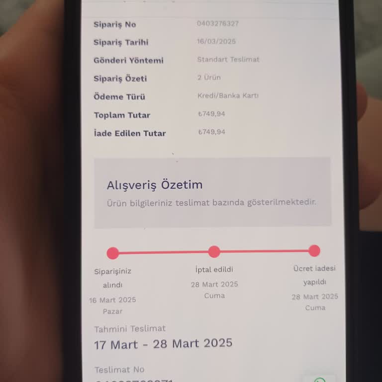 Sipariş İptali Ve Bilgilendirme Eksikliği