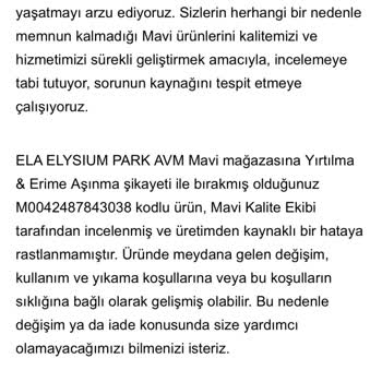 1 Ayda Yırtılan Kot Pantolon Ve Olumsuz Garanti Süreci