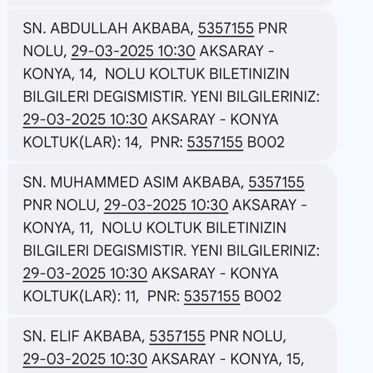 Bilet Değişikliği Hakkında Bilgilendirme Sorunu