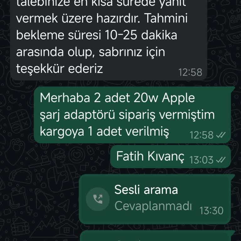 Eksik Gönderilen Apple Şarj Adaptörü Ve İletişim Sorunu