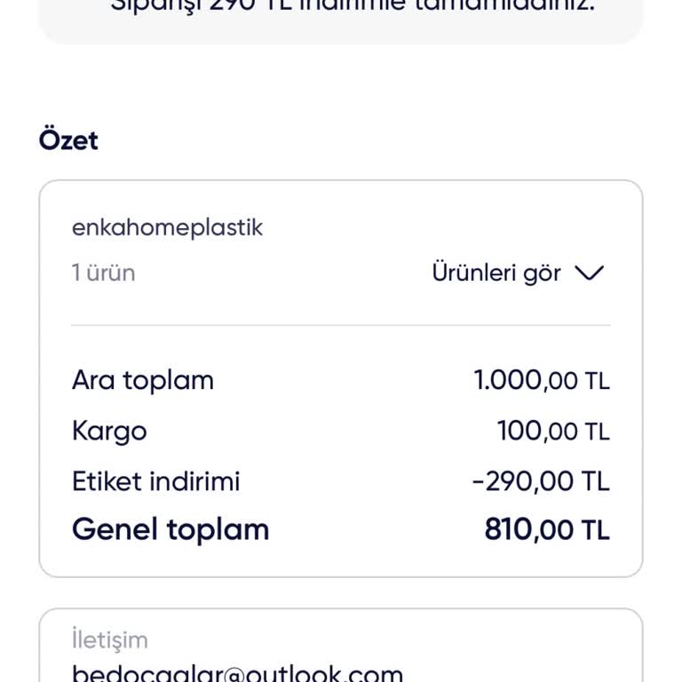 Sipariş Verdim, Ne Ürün Var Ne İptal