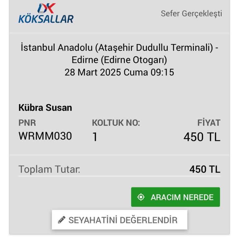 Seyahat Süresi Taahhüdü Yerine Getirilmedi