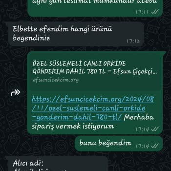 Efsuncicekcim.org'dan Sipariş Edilen Çiçekler Teslim Edilmedi Ve İletişim Kurulamadı