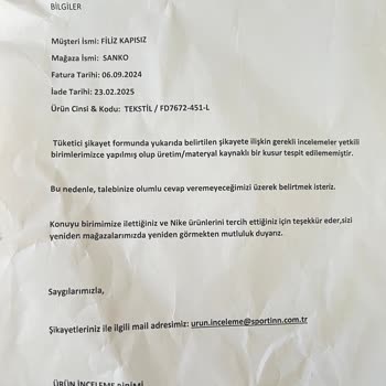 Nike Ürününün Kalitesi Ve Garanti Süreci Hayal Kırıklığı Yarattı