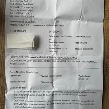 Ayakkabıda Üretim Hatası: Mağduriyetimi Giderin!