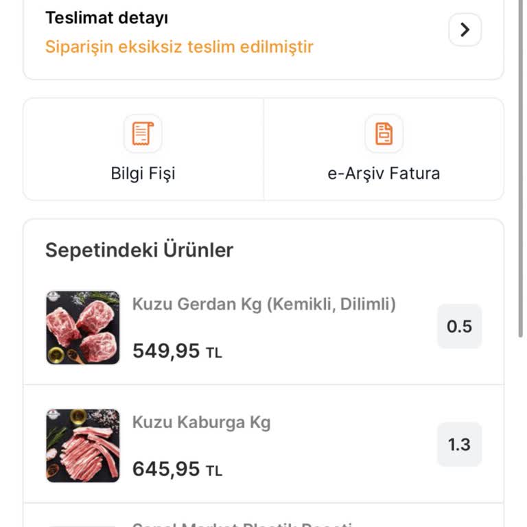 Kuzu Kaburga Yerine Kemik Gönderimi Şikayeti