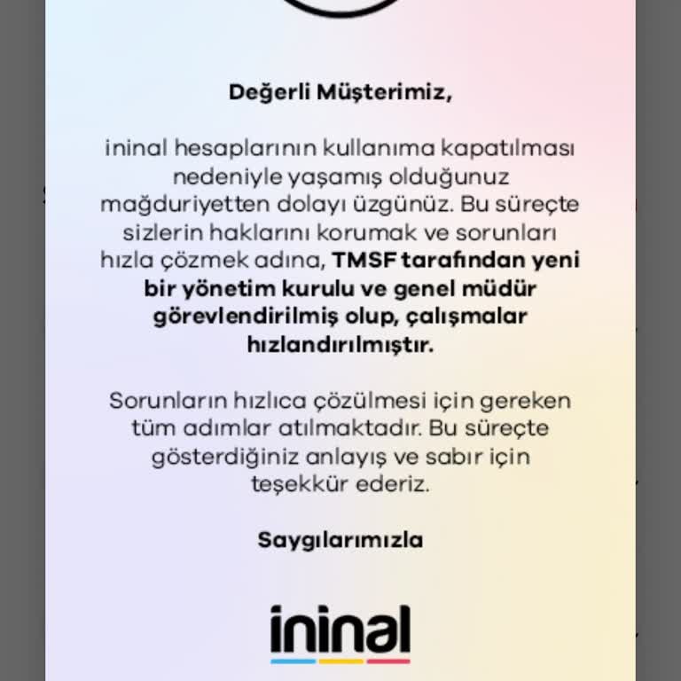 İninal Kart Arızası Ve Bilgilendirme Eksikliği