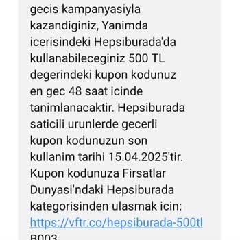 Vodafone Tarife Değişikliği Sonrası Kupon Sorunu