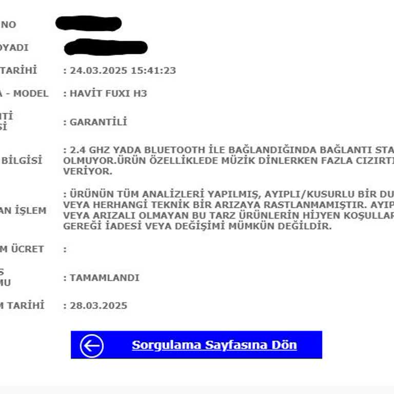 Havit Gamenote Kulaklıkta Cızırtı Ve Kısa Çekim Mesafesi Sorunu