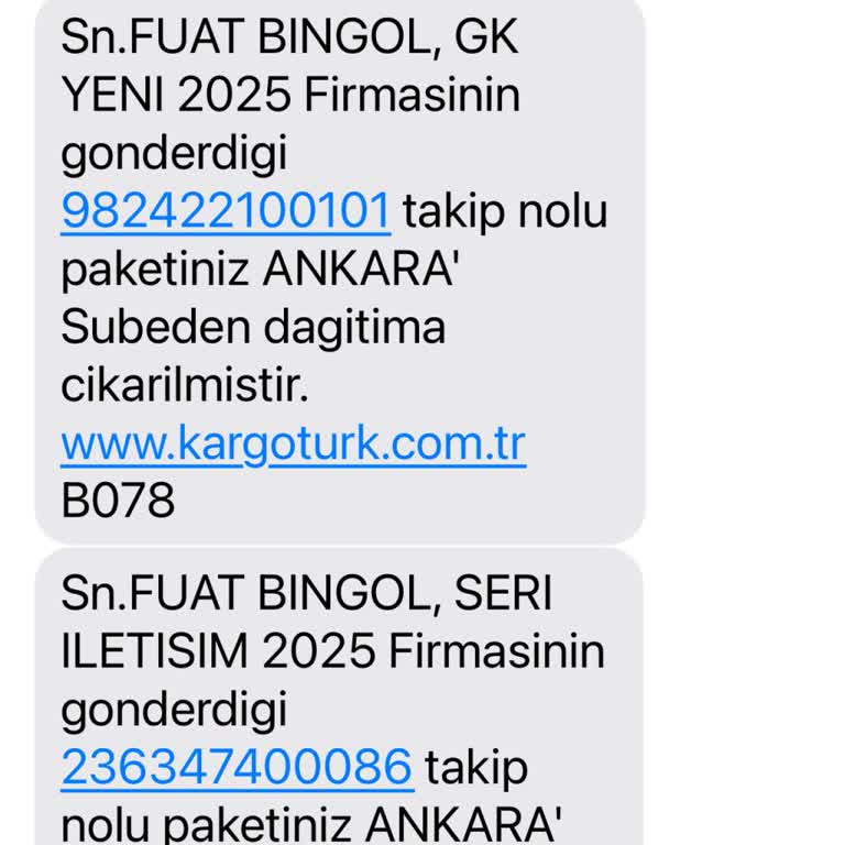 Kargo Türk İle Yaşanan Teslimat Sorunu